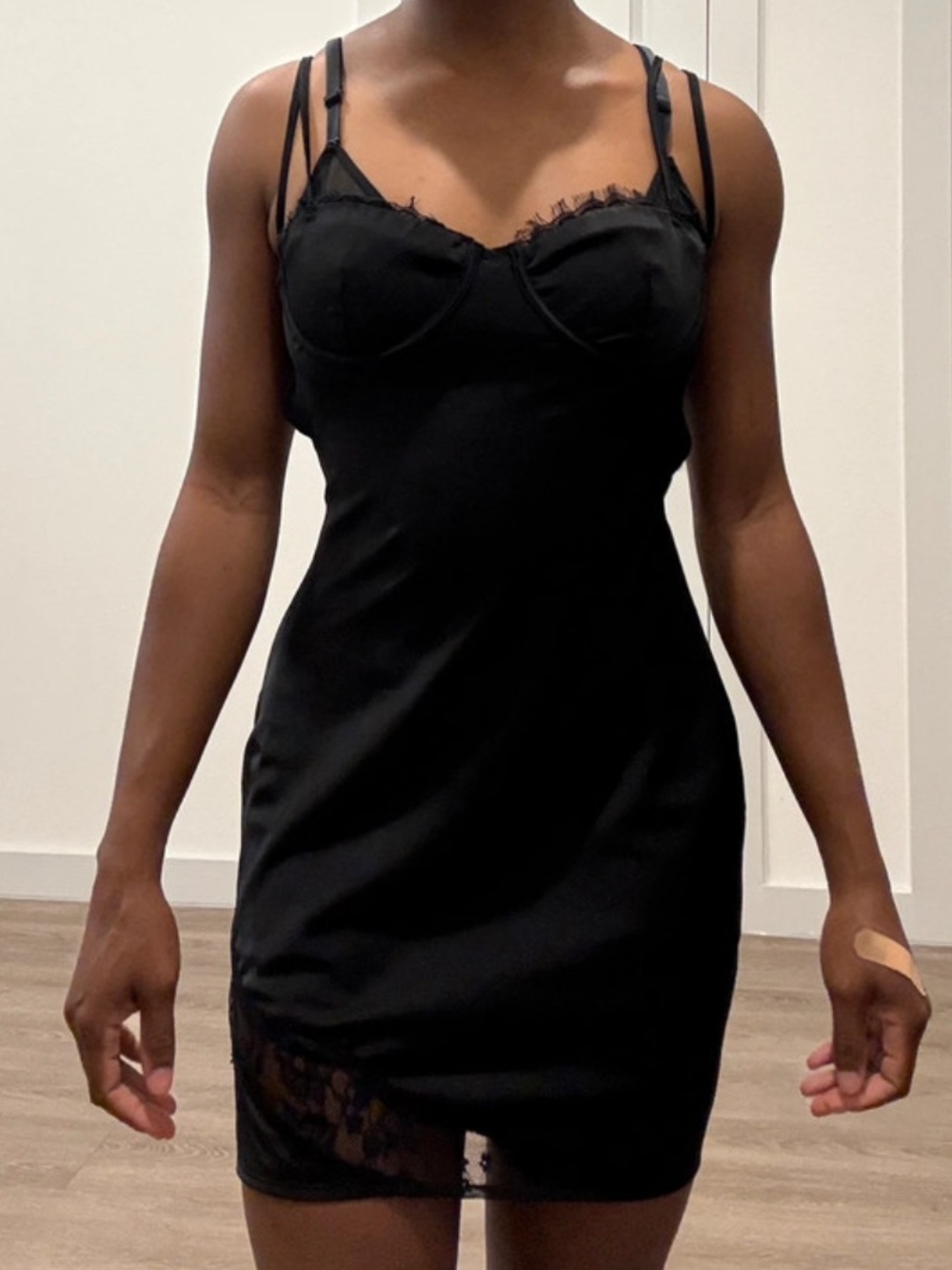 Black Lace-Trim Slip Dress - Women Intimates